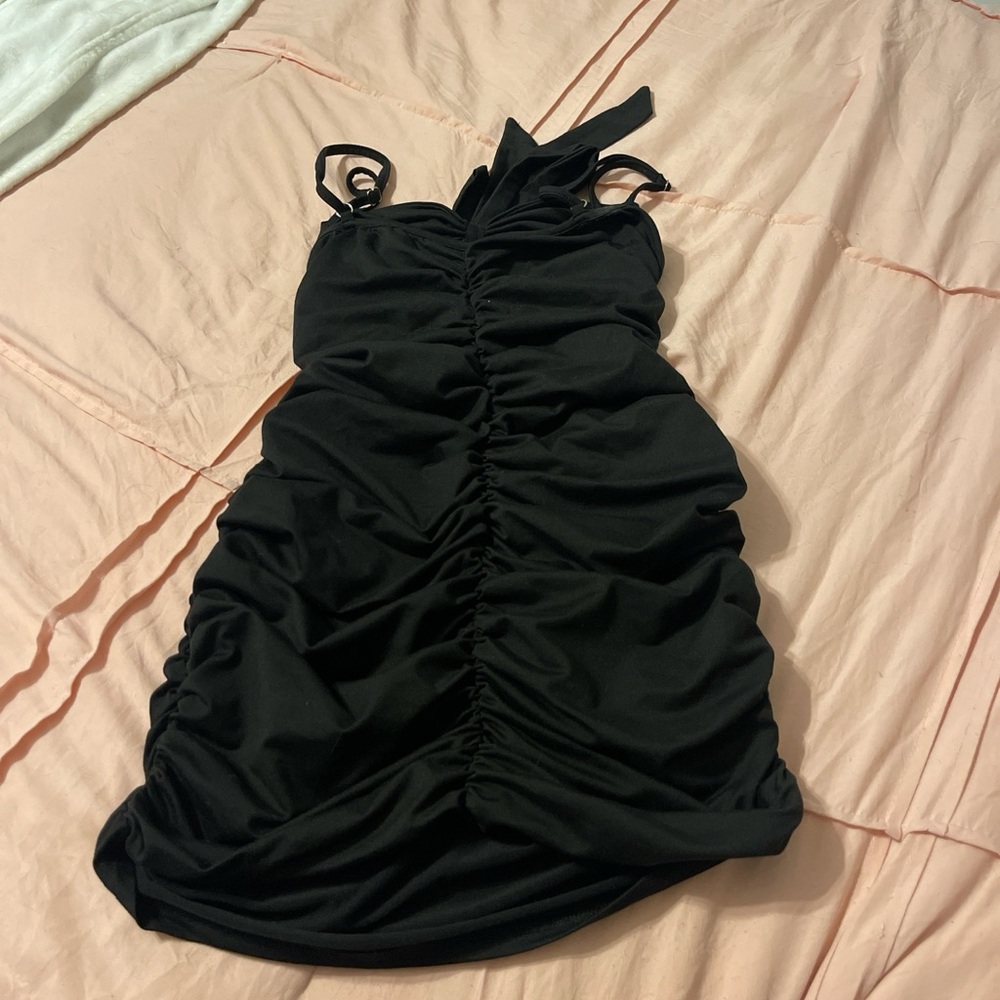 Black Ruched Dress